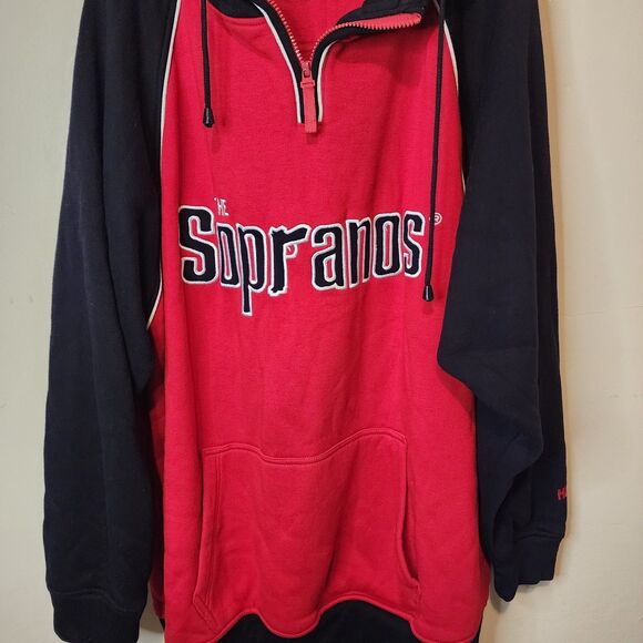 Vintage The Sopranos Hoodie Mens XL HBO Promotional Cast Exclusive Red Black - Picture 2 of 6